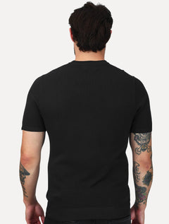 Camiseta Dixen Masculina Tricot Manga Curta Gola Careca Preta