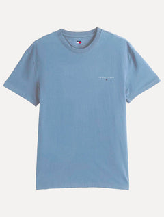 Camiseta Tommy Jeans Masculina Slim Linear Chest Azul Claro