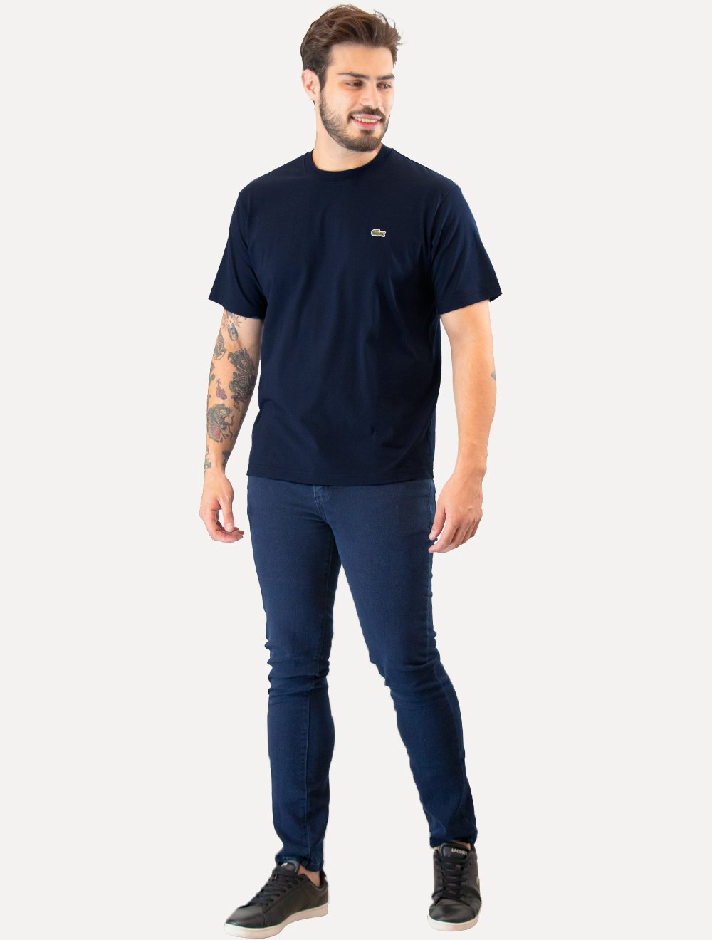 Camiseta Lacoste Masculina Classic Basic Cotton Azul Marinho