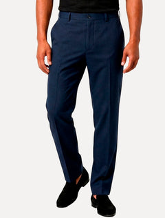 Calça Calvin Klein Masculina Viscose Linho Botão Azul Marinho