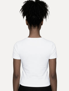 Camiseta Guess Feminina Chest Rubber Logo Branca