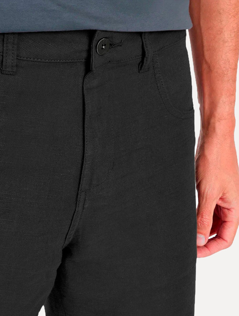 Bermuda Aramis Masculina Five Pockets Linen Like Preta