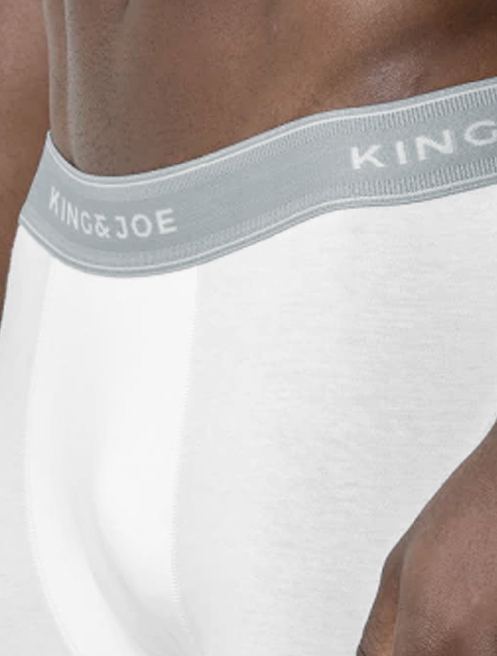 Cueca King & Joe Boxer Lisa Grey Logo Branca Pack 2UN