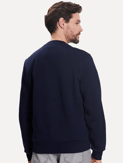 Moletom Lacoste Masculino Crewneck Classic Croco Azul Marinho