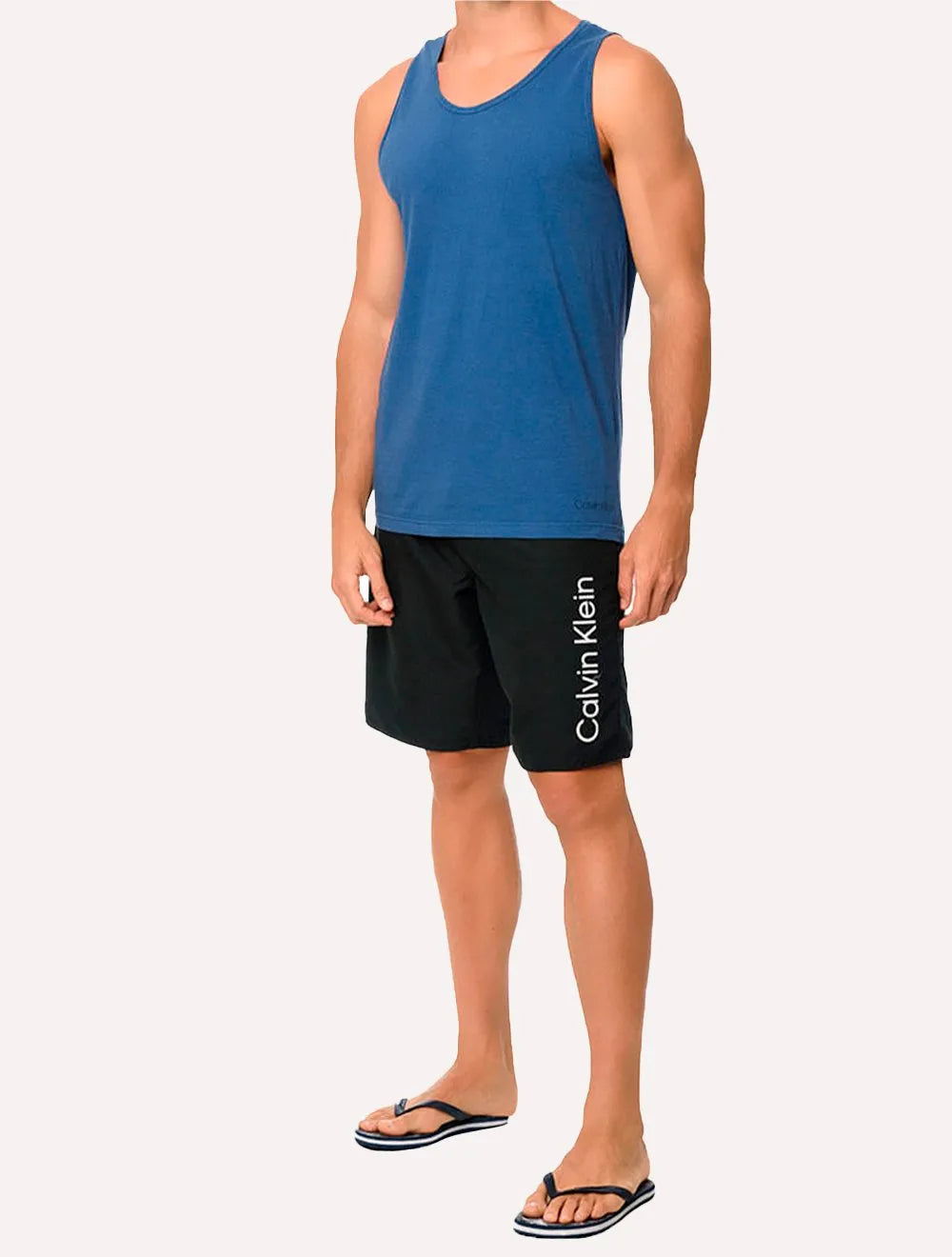 Bermuda Calvin Klein Swimwear Masculina D'Água Vertical New Logo Preta