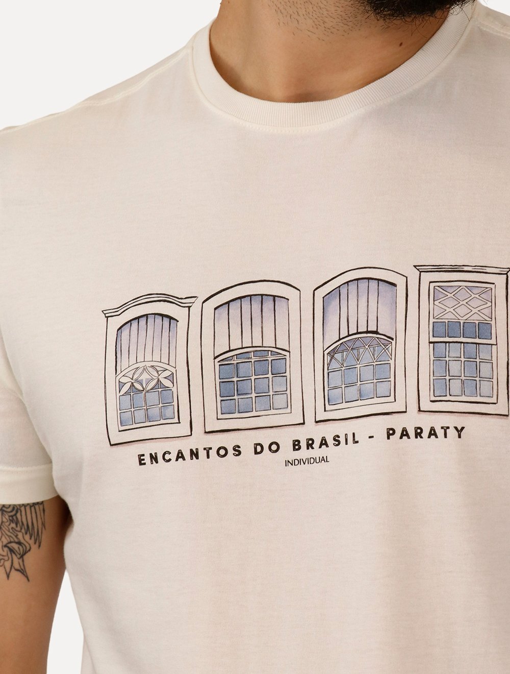 Camiseta Individual Masculina Comfort Paraty Off-White