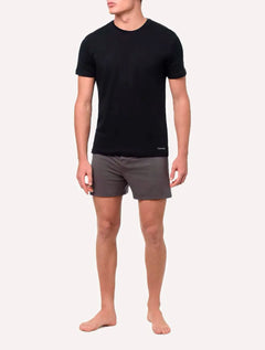 Camisetas Calvin Klein Underwear Masculinas C-Neck Pretas Pack 2UN