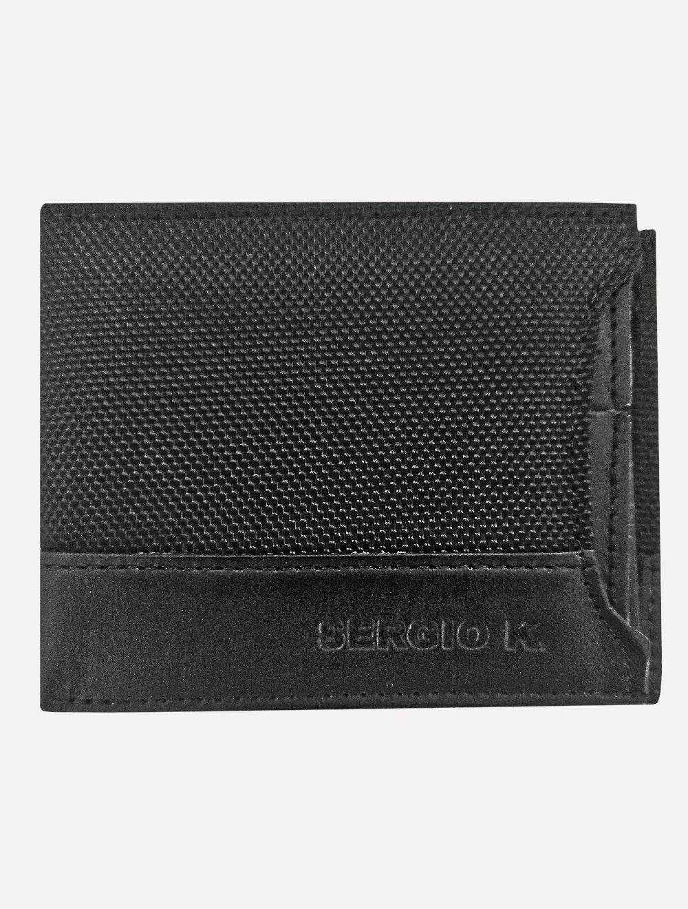 Carteira Sergio K Masculina Dupla Nylon Texture Preta