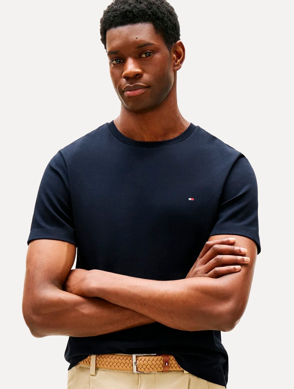 Camiseta Tommy Hilfiger Masculina Light Interlock Azul Marinho