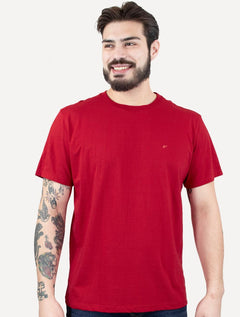 Camiseta Ellus Masculina Cotton Fine Easa Duocolor Vermelha