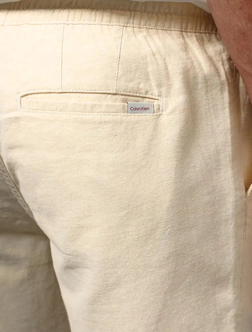 Bermuda Calvin Klein Jeans Masculina Cadarço Cotton Amarelo Claro