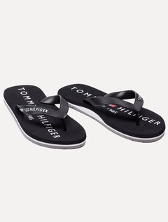 Chinelo Tommy Hilfiger Masculino Rubber Strip Simon 34R Cinza/Preto