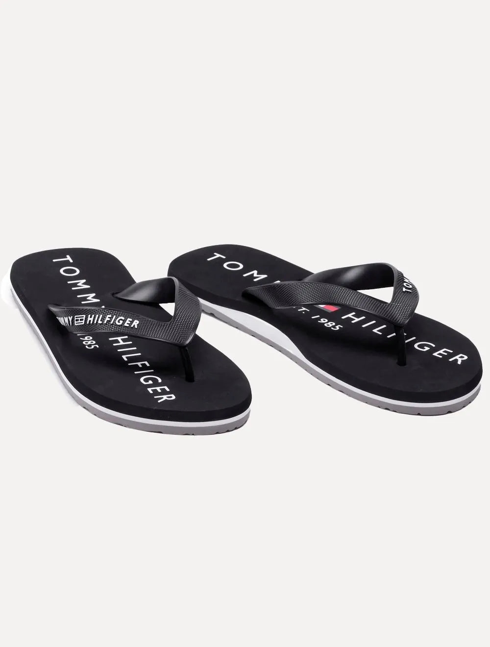 Chinelo Tommy Hilfiger Masculino Rubber Strip Simon 34R Cinza/Preto