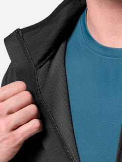 Jaqueta Columbia Masculina Fleece Hike Grid Full Zip Preto