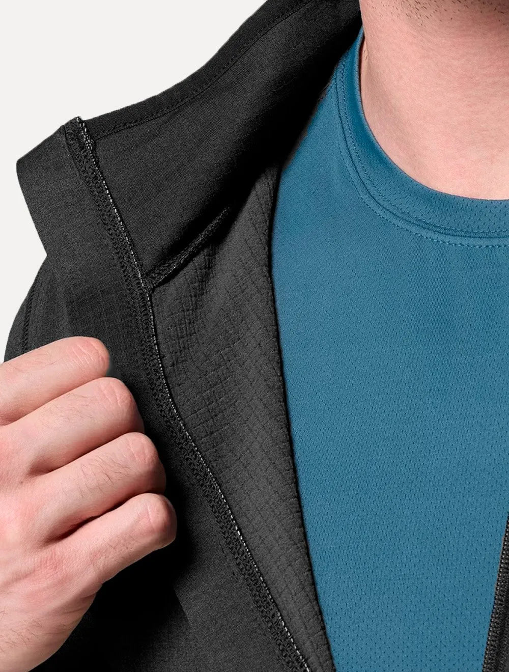 Jaqueta Columbia Masculina Fleece Hike Grid Full Zip Preto 