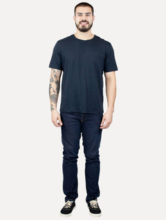 Camiseta Individual Slim Pima Soft Touch Logo Azul Marinho