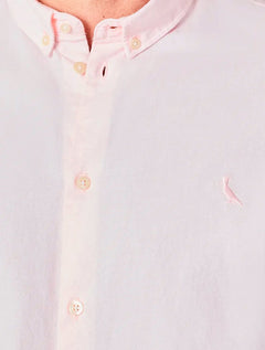 Camisa Reserva Masculina Manga Curta Oxford Color Rosa Claro