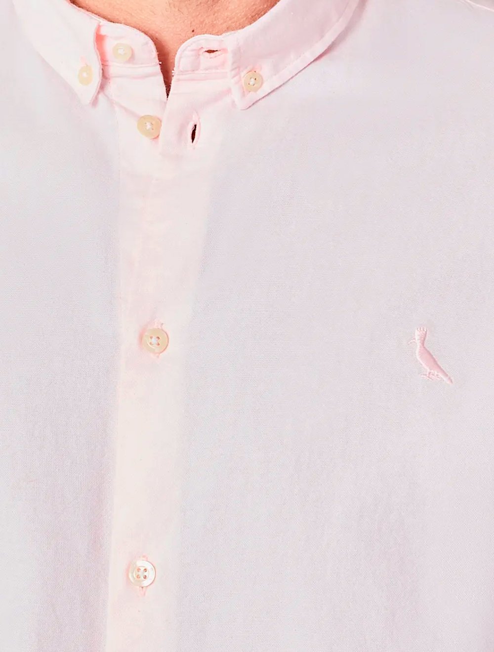 Camisa Reserva Masculina Manga Curta Oxford Color Rosa Claro